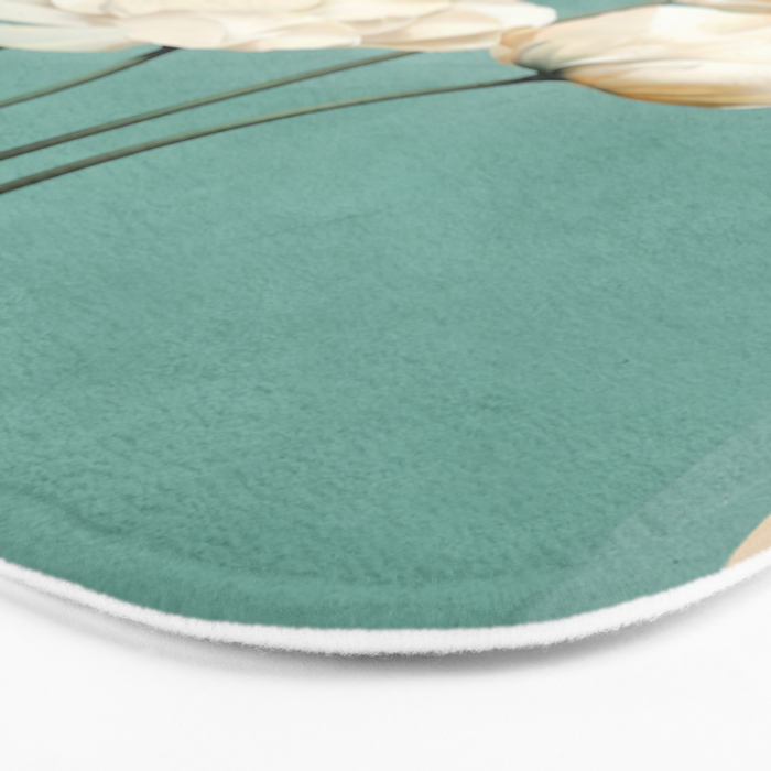 White Flowers 3 Bath Mat Gallery Image 3