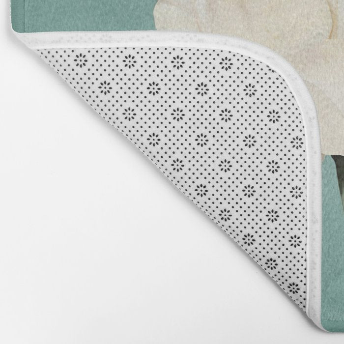 White Flowers 3 Bath Mat Gallery Image 2