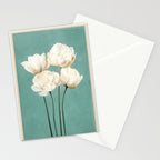 White Flowers 3 Stationery Card Gallery Image 2