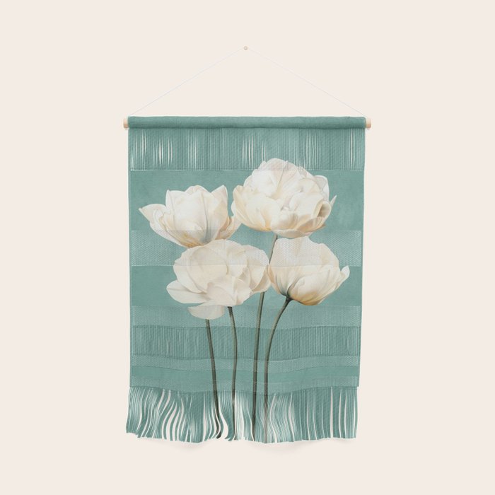 White Flowers 3 Wall Hanging Gallery Image 1