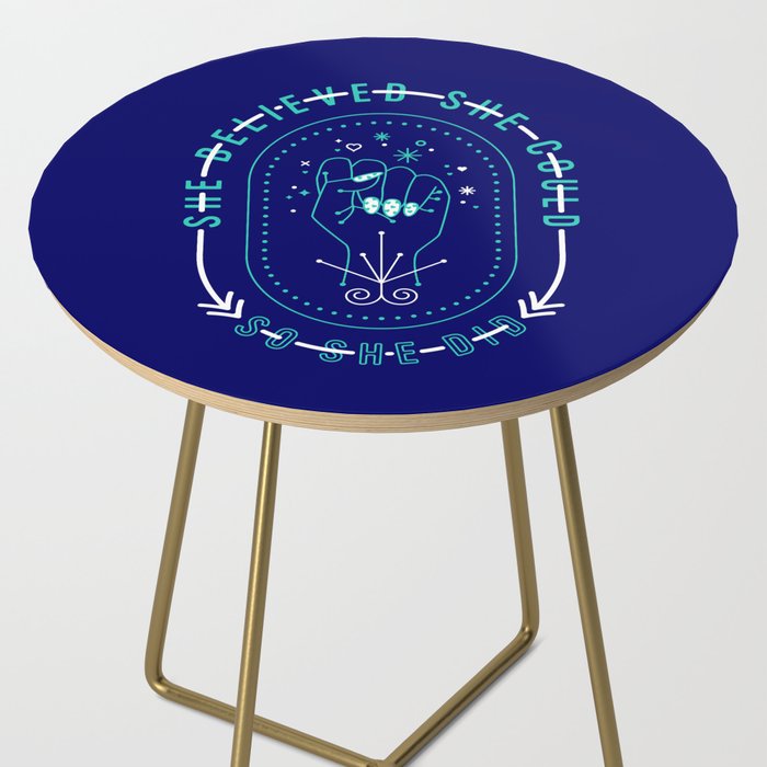 She Believed - Navy & Turquoise Palette Side Table Gallery Image 2