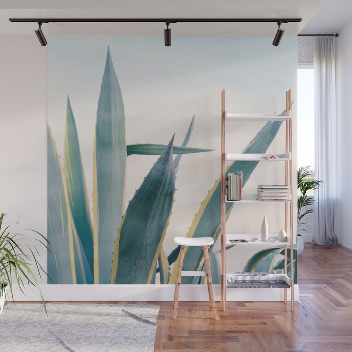 Coastal Agave Cactus Wall Mural Gallery Image 1