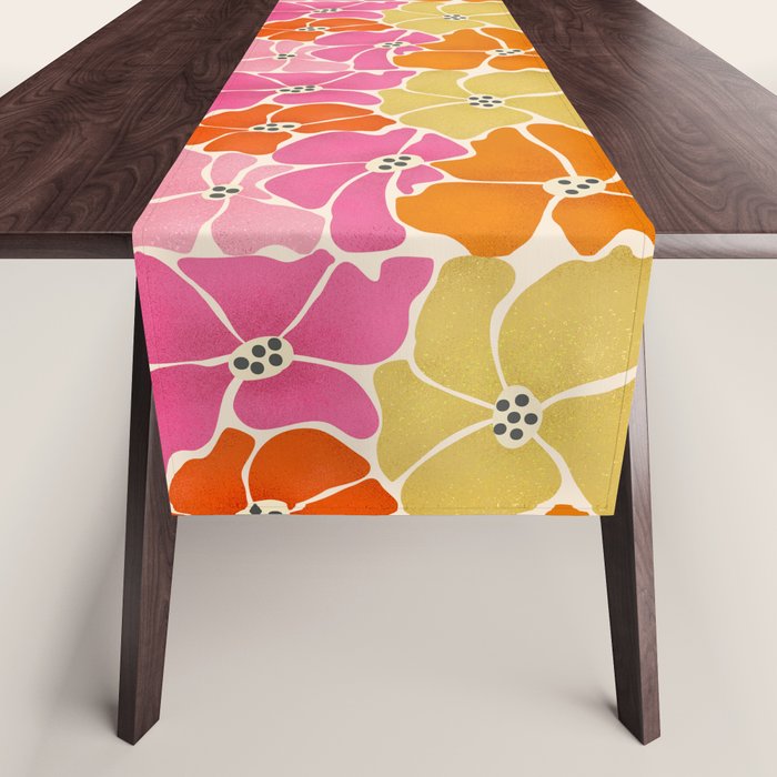 Blooming Retro Florals Table Runner Gallery Image 1