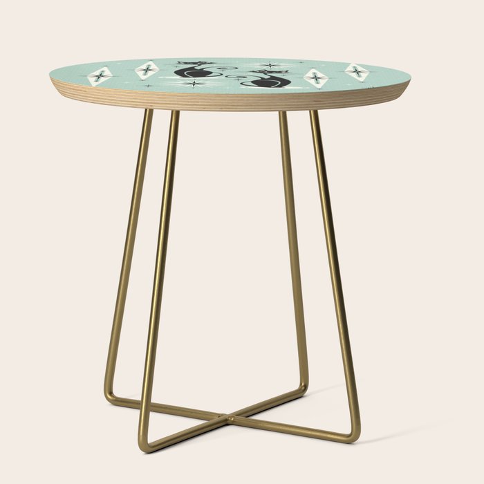 Mid Century Meow Retro Atomic Cats Mint Side Table Gallery Image 1