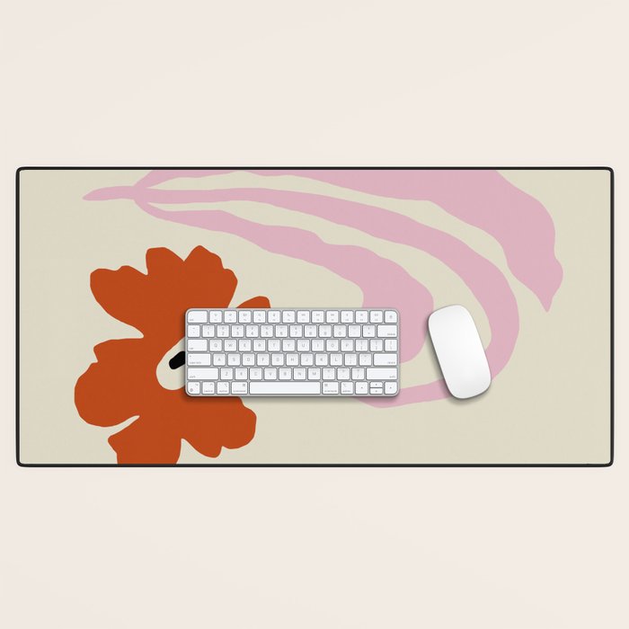 Dropping pink flower  Desk Mat Gallery Image 1