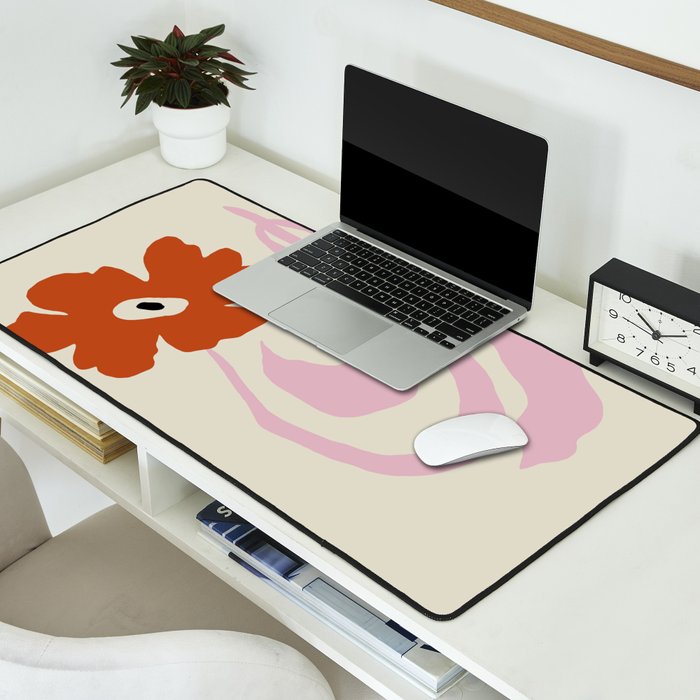 Dropping pink flower  Desk Mat Gallery Image 2