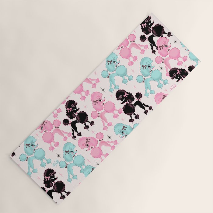 Poodlerama Retro Poodles Yoga Mat Gallery Image 1