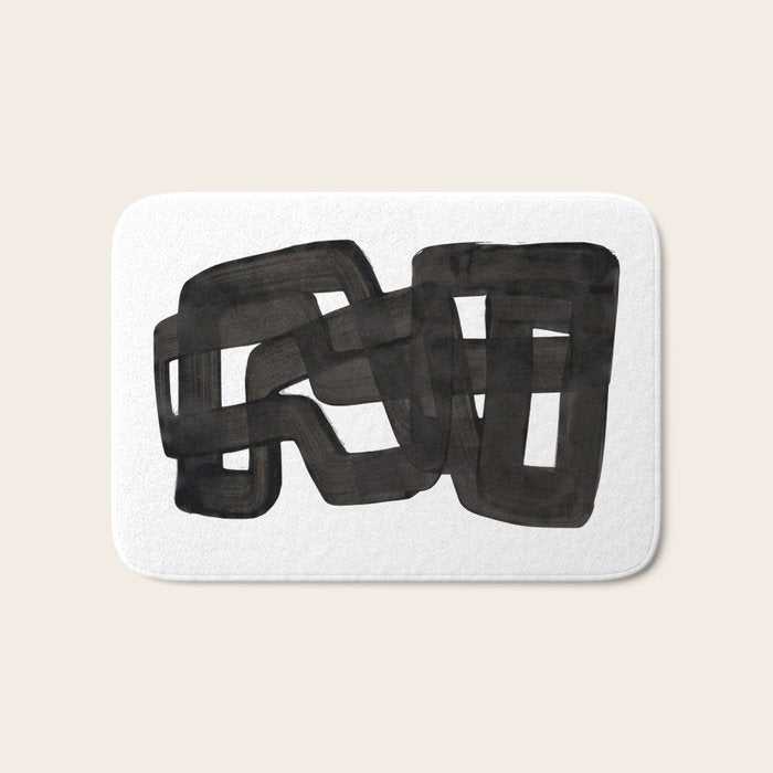 'Boulder' Mid Century Modern Fun Abstract Shapes  Bath Mat Gallery Image 1