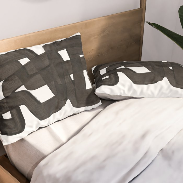'Boulder' Mid Century Modern Fun Abstract Shapes  Pillow Sham Gallery Image 2