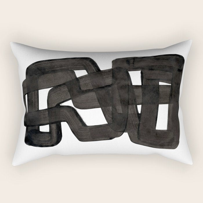 'Boulder' Mid Century Modern Fun Abstract Shapes  Rectangular Pillow Gallery Image 2