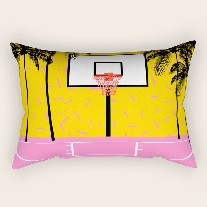 Dope - memphis retro vibes basketball sports athlete 80s throwback vintage style 1980's Rectangular Pillow Gallery Image 1