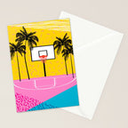 Dope - memphis retro vibes basketball sports athlete 80s throwback vintage style 1980's Stationery Card Gallery Image 2