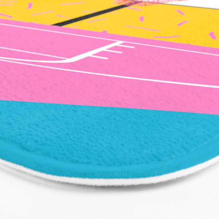 Dope - memphis retro vibes basketball sports athlete 80s throwback vintage style 1980's Bath Mat Gallery Image 3