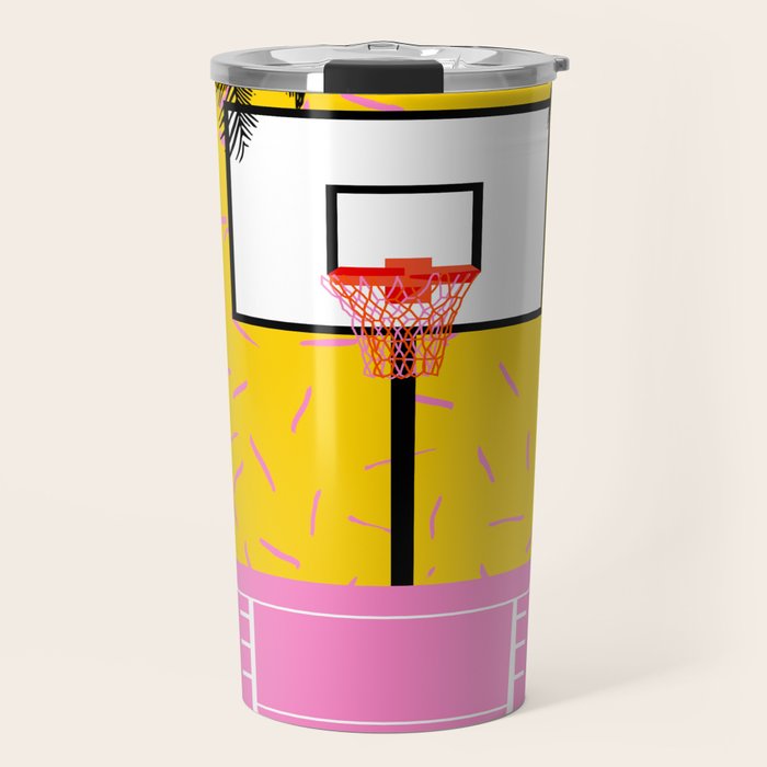Dope - memphis retro vibes basketball sports athlete 80s throwback vintage style 1980's Travel Mug Gallery Image 1