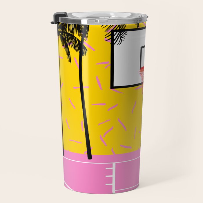 Dope - memphis retro vibes basketball sports athlete 80s throwback vintage style 1980's Travel Mug Gallery Image 3
