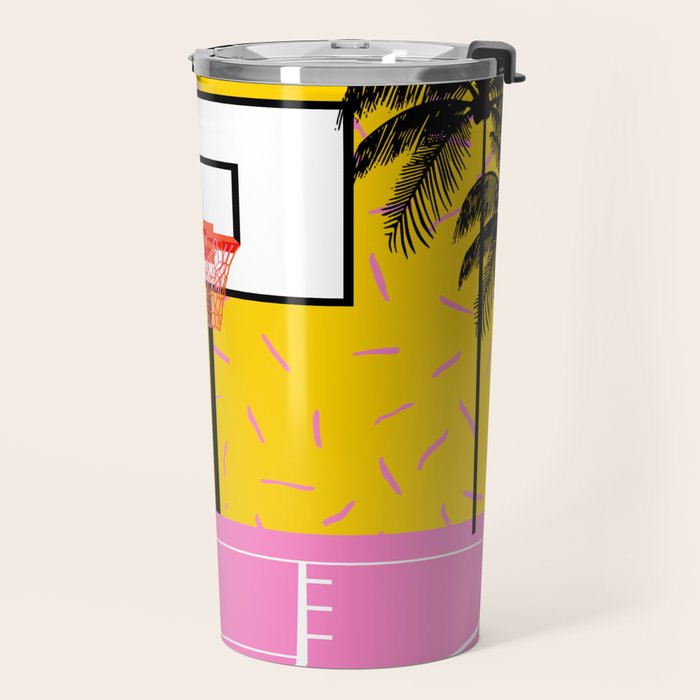 Dope - memphis retro vibes basketball sports athlete 80s throwback vintage style 1980's Travel Mug Gallery Image 2