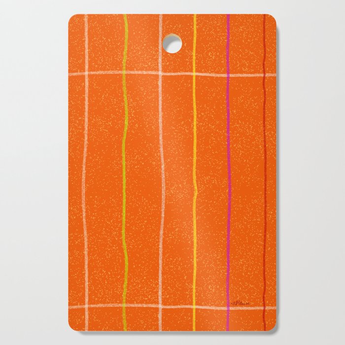 Textured Picnic Pattern in Poppy Red Cutting Board Gallery Image 1