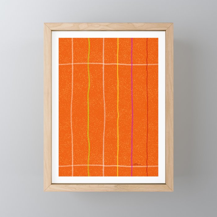 Textured Picnic Pattern in Poppy Red Mini Art Print Gallery Image 1