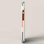 Geometric Arrow Lines 2 in Navy Blue Orange iPhone Case Gallery Image 2