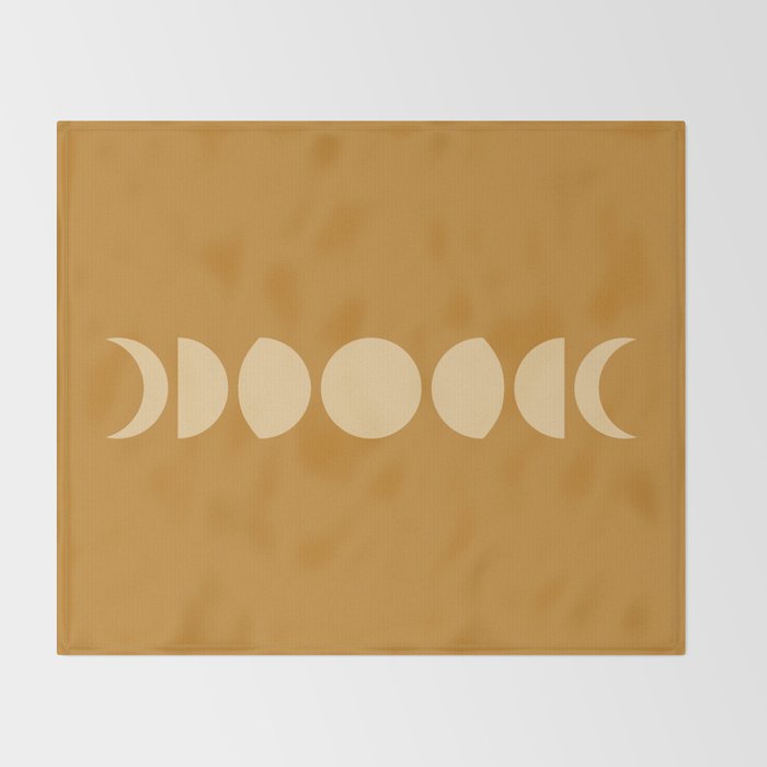 Minimal Moon Phases I Throw Blanket Gallery Image 2