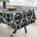 Black & White Cryptid Damask Tablecloth Gallery Image 3