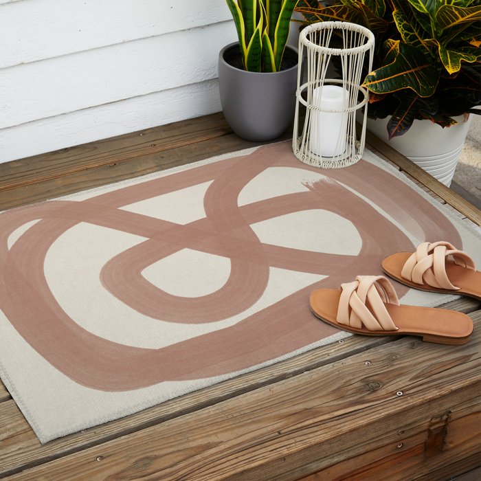 Pink Lines #1 Outdoor Rug Gallery Image 2