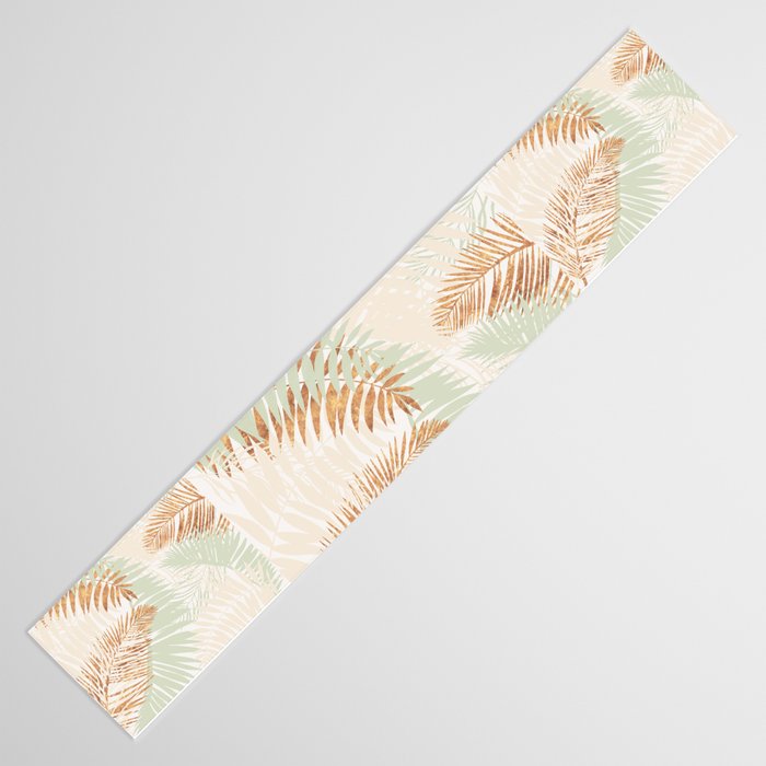 My blush and copper abstract Aloha Tropical Jungle Palm Garden Table Runner Gallery Image 3