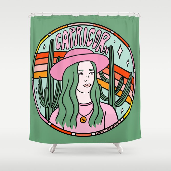 Capricorn Cowgirl Shower Curtain Gallery Image 1