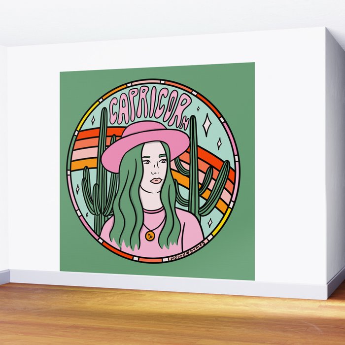 Capricorn Cowgirl Wall Mural Gallery Image 2