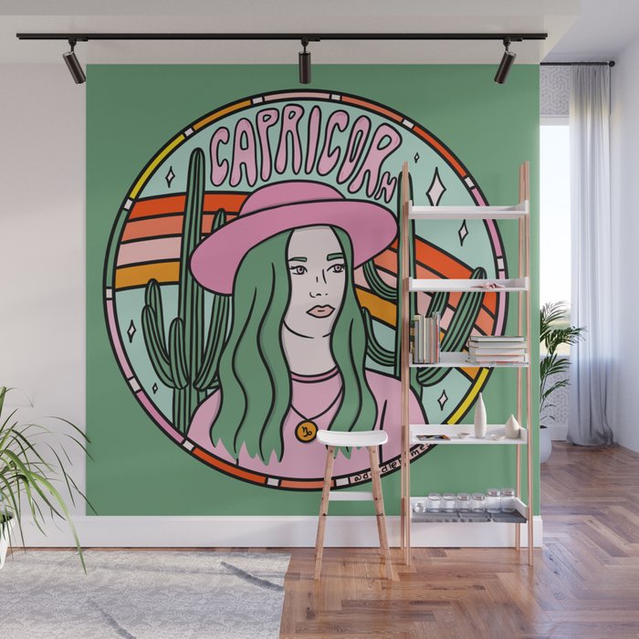 Capricorn Cowgirl Wall Mural Gallery Image 1