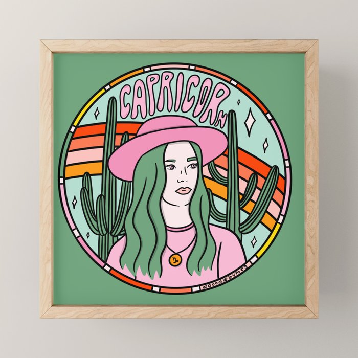 Capricorn Cowgirl Mini Art Print Gallery Image 1