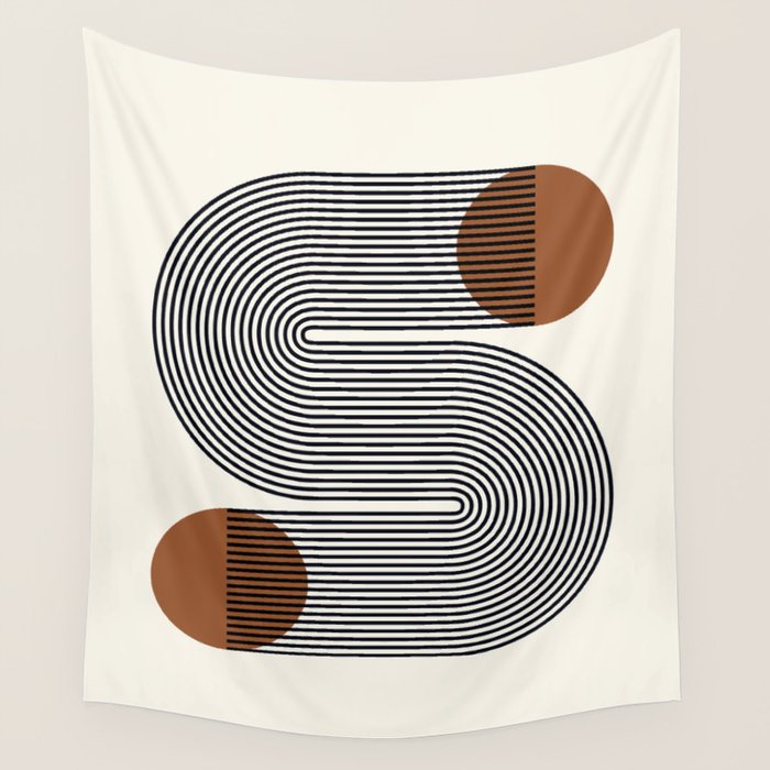 Abstraction_SUN_LINE_POP_ART_Minimalism_S001S Wall Tapestry Gallery Image 1