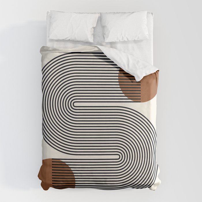 Abstraction_SUN_LINE_POP_ART_Minimalism_S001S Duvet Cover Gallery Image 6