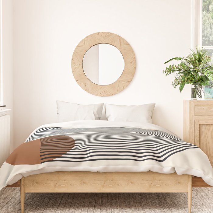 Abstraction_SUN_LINE_POP_ART_Minimalism_S001S Duvet Cover Gallery Image 3