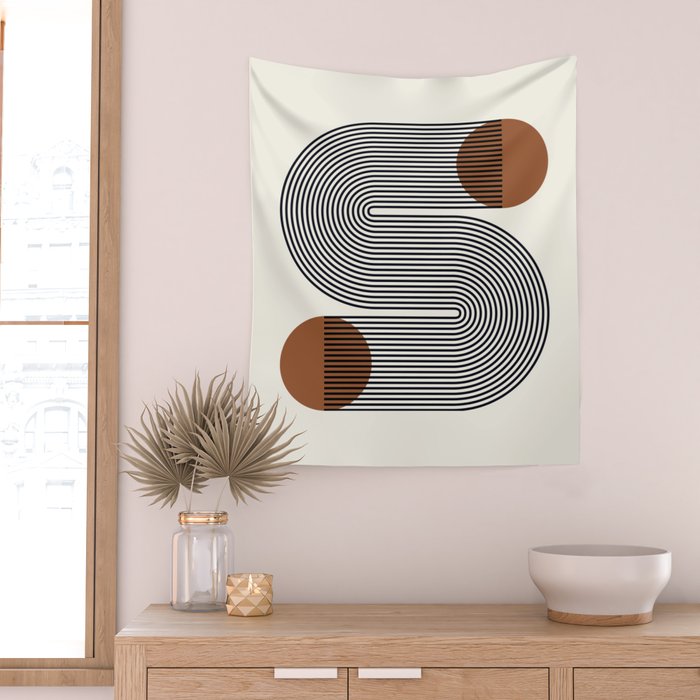 Abstraction_SUN_LINE_POP_ART_Minimalism_S001S Wall Tapestry Gallery Image 2