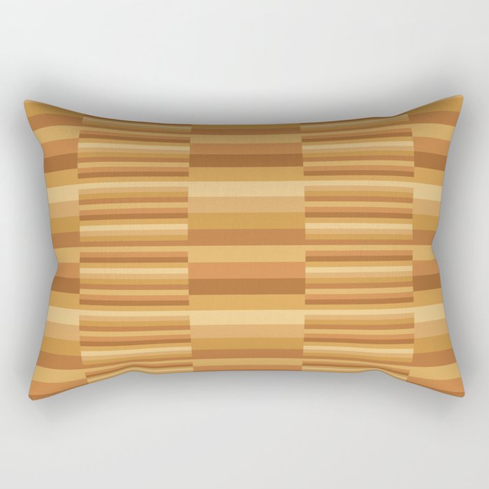 Mixed Stripes Pattern XII Orange Tones Rectangular Pillow Gallery Image 2