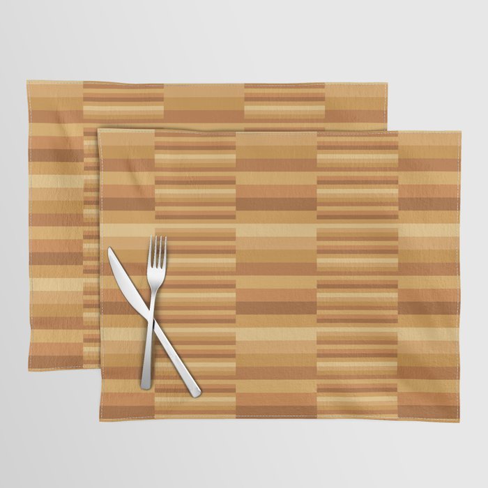 Mixed Stripes Pattern XII Orange Tones Placemat Gallery Image 1