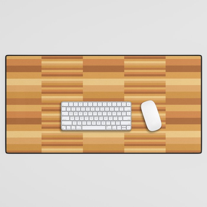 Mixed Stripes Pattern XII Orange Tones Desk Mat Gallery Image 1