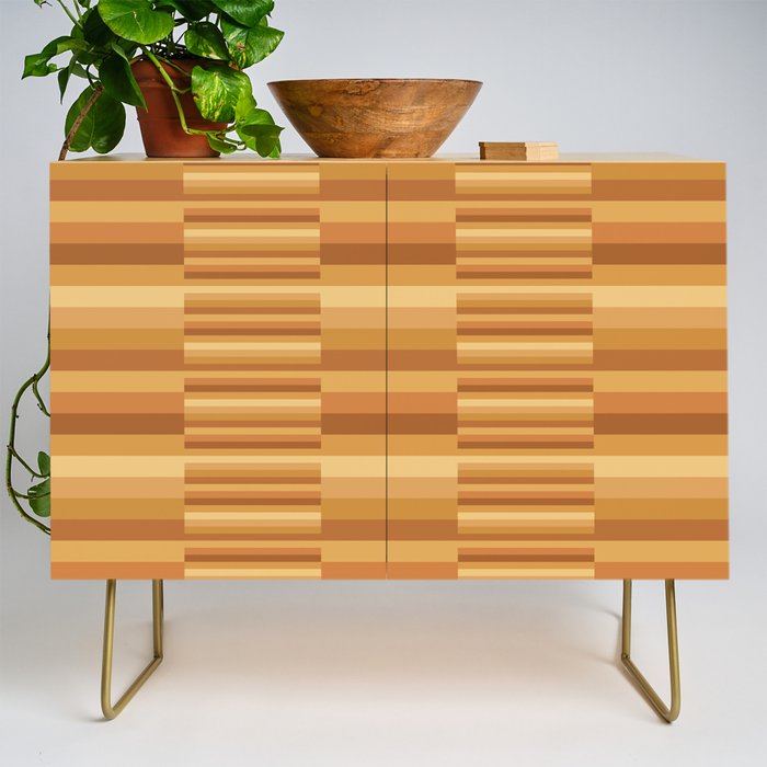 Mixed Stripes Pattern XII Orange Tones Credenza Gallery Image 1