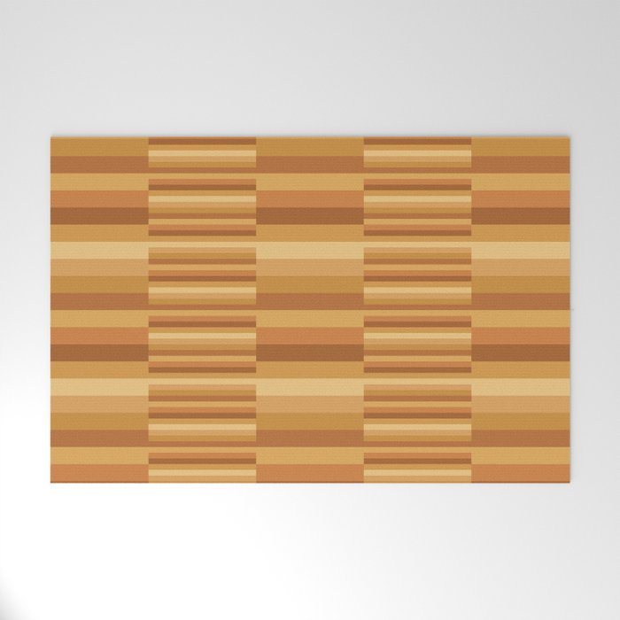 Mixed Stripes Pattern XII Orange Tones Welcome Mat Gallery Image 1
