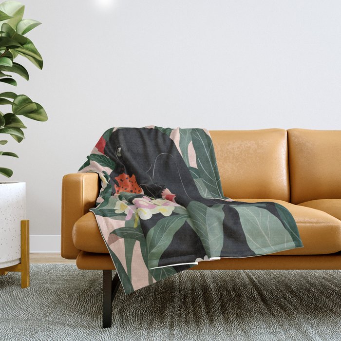 Hidden in the Greenery Throw Blanket Gallery Image 1