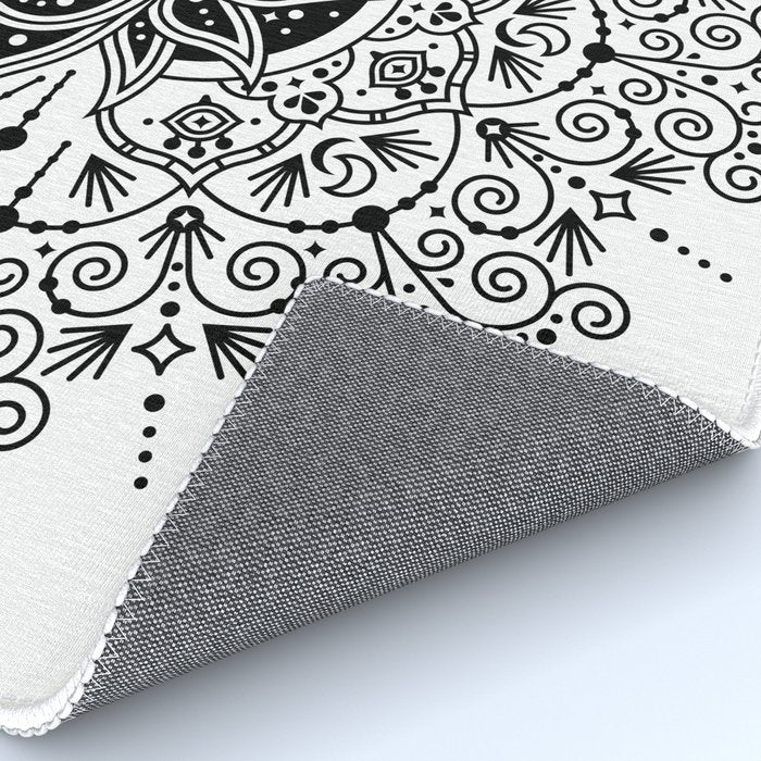 Lotus Blossom Mandala - Black Palette Rug Gallery Image 4