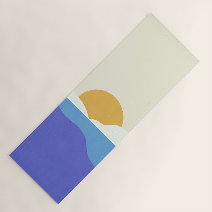 Sunny Island - Gold Blue Yoga Mat Gallery Image 1