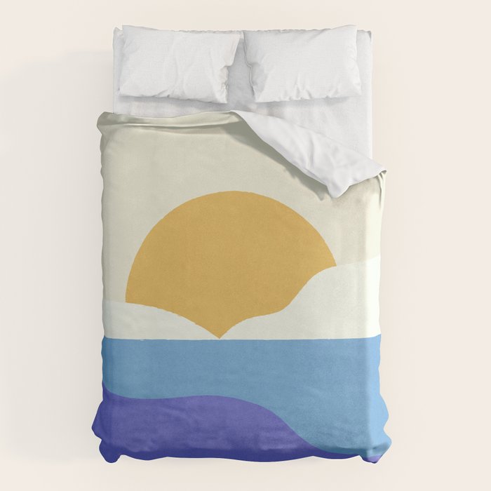 Sunny Island - Gold Blue Duvet Cover Gallery Image 6