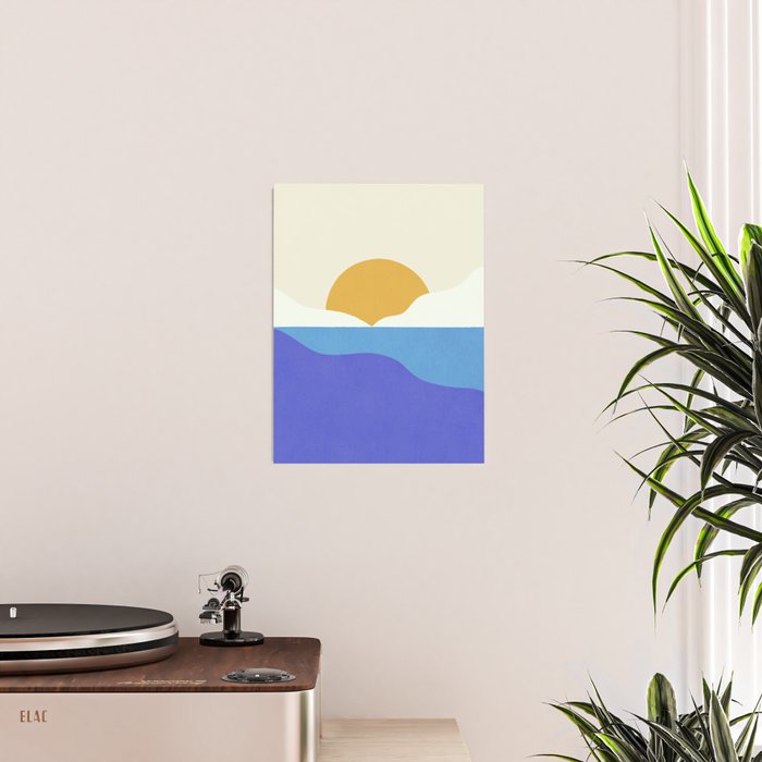 Sunny Island - Gold Blue Poster Gallery Image 2