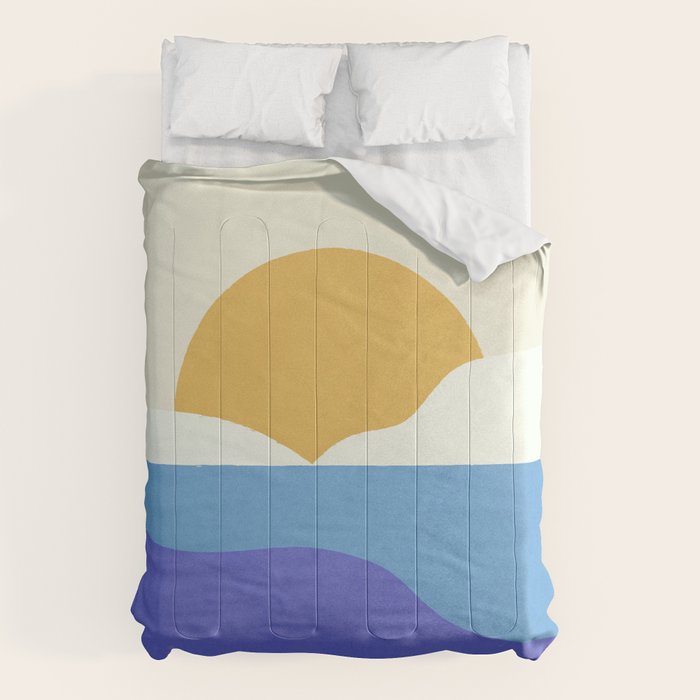 Sunny Island - Gold Blue Comforter Gallery Image 6