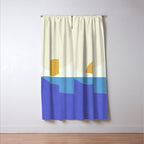 Sunny Island - Gold Blue Window Curtain Gallery Image 3