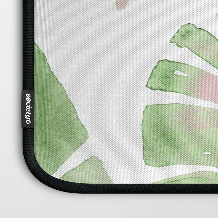 Tropical Leaves Green And Pink Laptop Sleeve Gallery Image 3