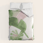Tropical Leaves Green And Pink Comforter Gallery Image 6