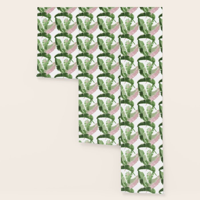 Tropical Leaves Green And Pink Wallpaper Gallery Image 3